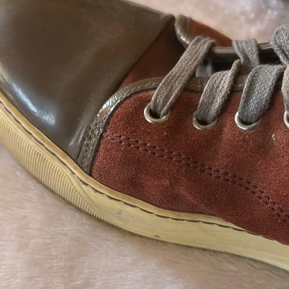 Gently Loved Men's Suede Leather Sneakers by LANVIN